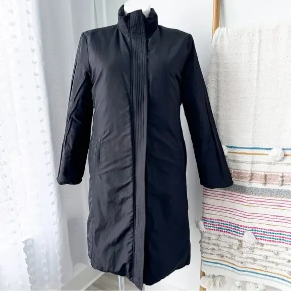 Max Mara Weekend Black Zip Up Long Reversible Puffer Coat Women’s Size US 14 - Picture 6 of 11